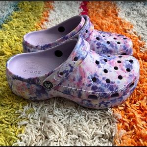 Tie Dye Platform Crocs
